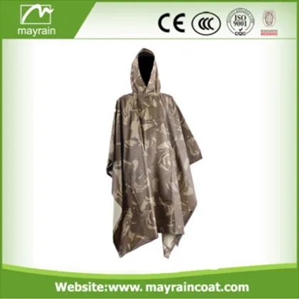 OEM Rainproof Polyester Camo Rain Poncho