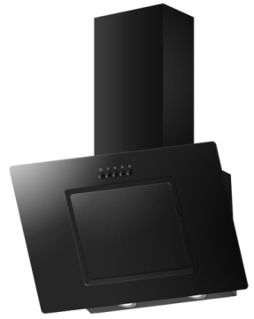 60cm Sloping Black Glass Chimney Cooker Hood