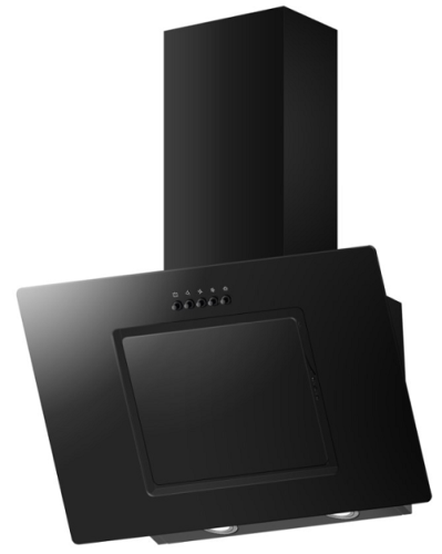 60cm Sloping Black Glass Chimney Cooker Hood