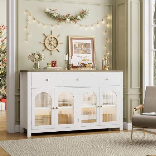 Современный сервант со стеклянными дверцами Деревянный сервант для шведского стола