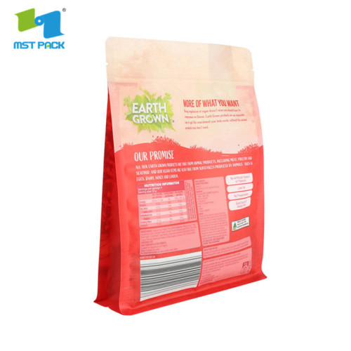 Recylabale plastic standing up pet food packaging bag with custom logo