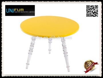High quality popular cheap MDF round kids chinese dining table with PC legs