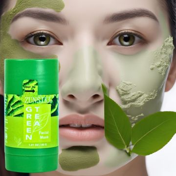 Green Tea Aloe Vera Natural Clay Facial Mask for Refreshing Skin Care