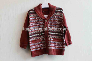 A25-31666 Boys Sweater Design New Long Sleeve Kid boys Sweater Cardigan Sweater With Pocket