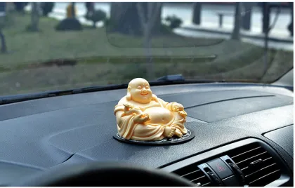 Resin happy gold dust lucky buddha figurine fengshui crafts