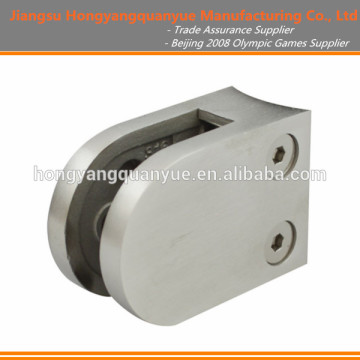 MEDIUM D CLAMP - 10 OR 12MM GLASS - ROUND BACK - SATIN [SATIN 316 STAINLESS]