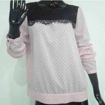 women\'s dotted chiffon with  lace