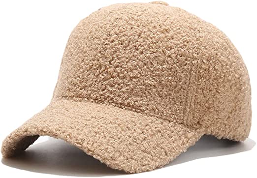 Winter Baseball Cap for Women Fleece Solid Color