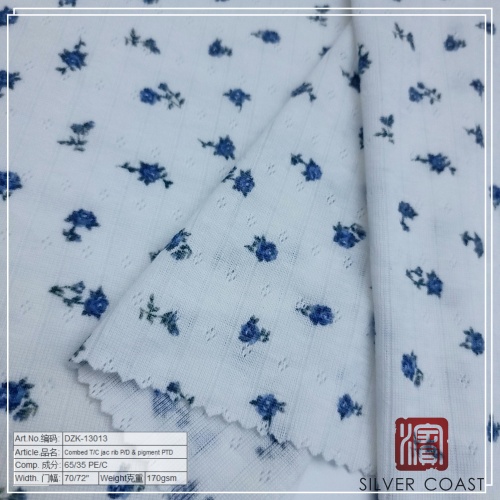 Kämmte TC Jacquard Rib mit Pigmentdruck