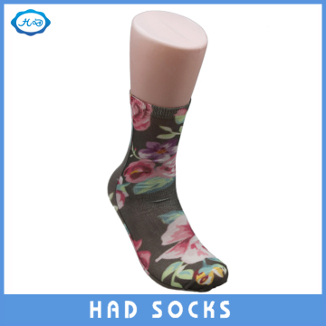 Chinese Flower Nylon Sublimation Print Lady Sock