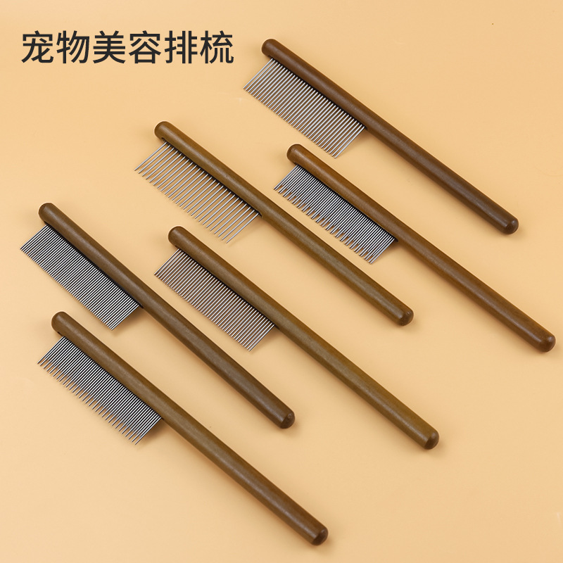 Pet Wooden Handle Comb Details 3