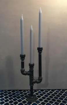 Iron Candelabra 3 arm custom Industrial steampunk fittings