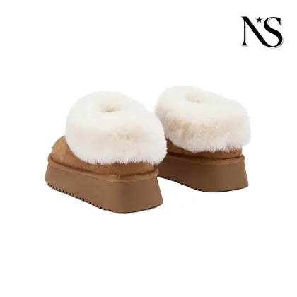 Camel Suede Thick-Soled Snow Cotton Shoes