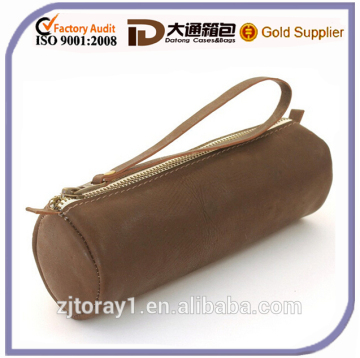 Fashion Custom Leather Round Pencil Case for Teenagers