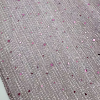 Polyester Sequin Crinkle Mesh Fabric