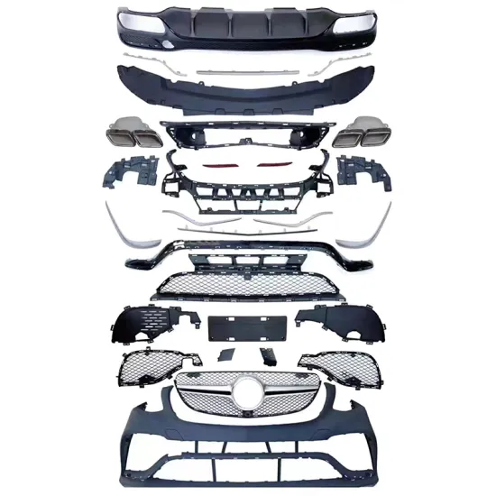 GLE-Class W166 Front Bumper Assembly Upgrade to GLE63 AMG Style Kit with Rear Lip and Exhaust Grille