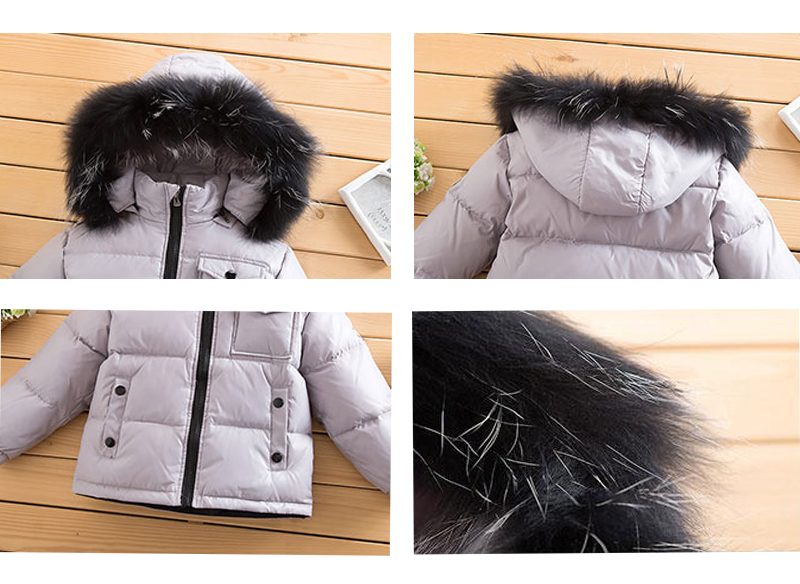 Children 90% White Duck Down Snow Wear Warm Outerwear Winter Jackets Coats New Baby Boy Parka Girls Big Nature Fur Hoodie