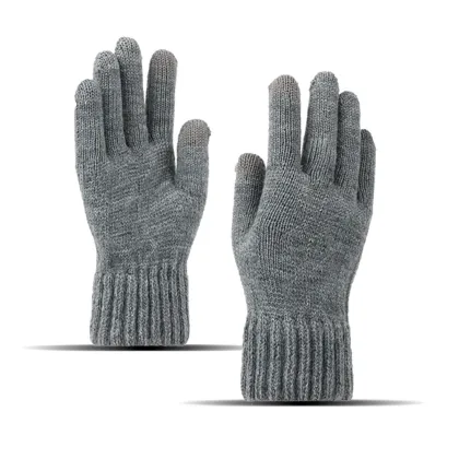 Thick Knitted Men's Winter Gloves: Cashmere Two Layer Causal Adult Mittens