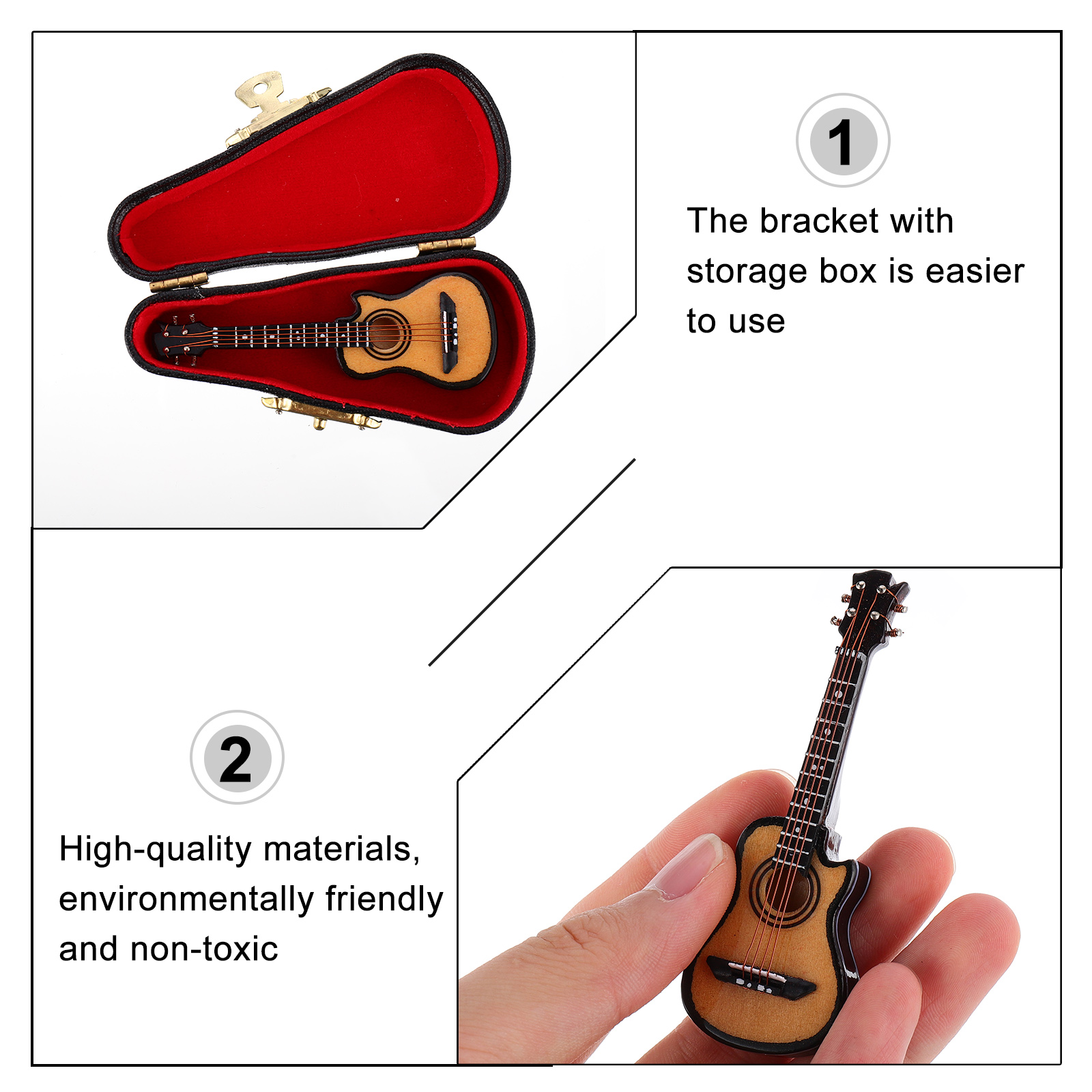 1 Set Miniature Electric Guitar Model Guitar Statue Mini Music Instruments