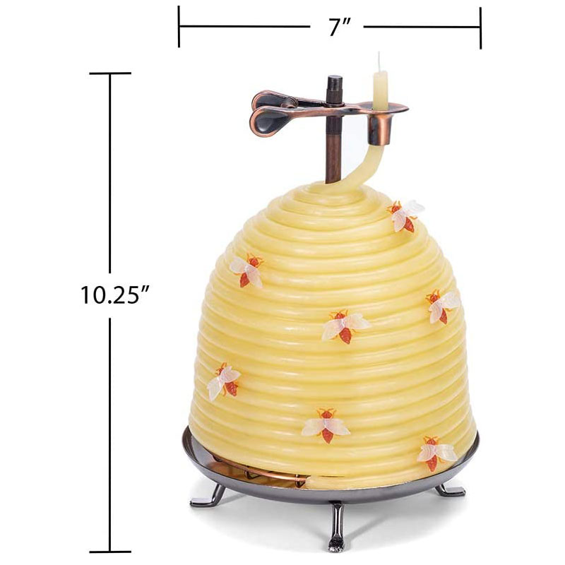 120-Hour Beehive Natural Beeswax Candles with Bees