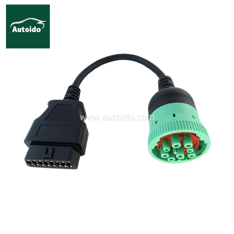 J1939 Male 16pin OBD2 Female Cable to 9pin