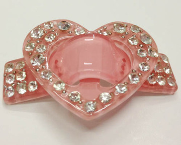 Heart-Shaped Acrylic Rhinestone Buckle