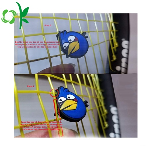 Kartun Angry-bird silikon Tenis raket Getaran penyerap