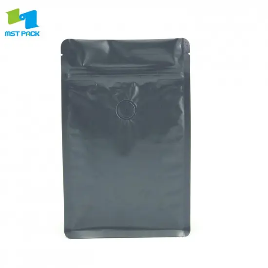 250g Matte Black Coffee Zipper Pouch