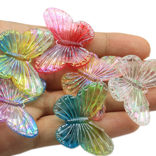 Hottest Bicolor Artificial Butterfly Acrylic Craft DIY Necklace Pendant Jewelry Accessory Key Chain Diy Art Decoration