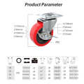 3 -Zoll -Brems -Polyurethan -Industrie Casters Pu Wad