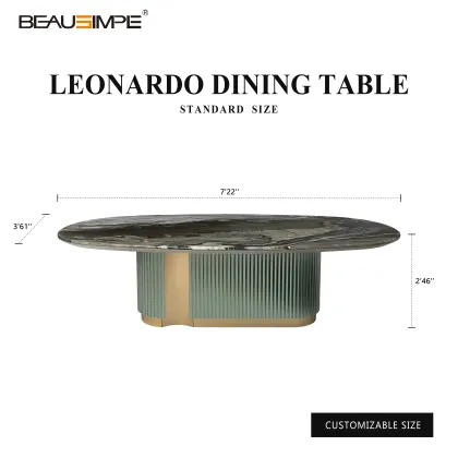 Elegant Oval Leonardo Marble Dining Table