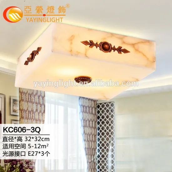 square marble glass ceiling lamps, European stone balcony aisle ceiling lamps