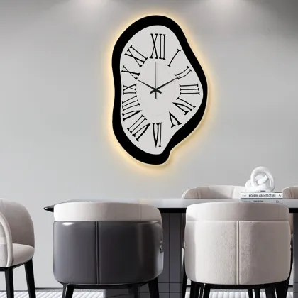 La Persistencia de la Memoria: Dali Art Silent Clock for Living Room or Bedroom Wall Decoration