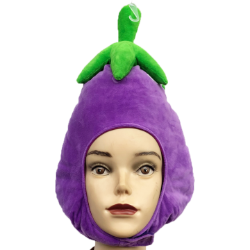 2021 Hot Funny Soft Plush Eggplant Shaped Party Hats & Cosplay Veggie Fruit Hats Supply