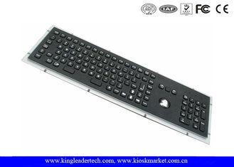 Rugged Panel Mount Black Metal Keyboard With Trackball Func