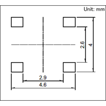 Interruptor de montaje en superficie de 0,4 (H) mm