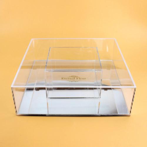Square Acrylic Flower Box for Rose and Chocolate