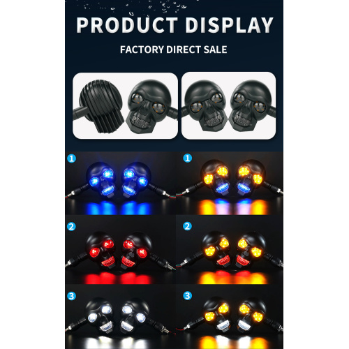 Skull Design Motorcycle Led Turn Signal Lights
