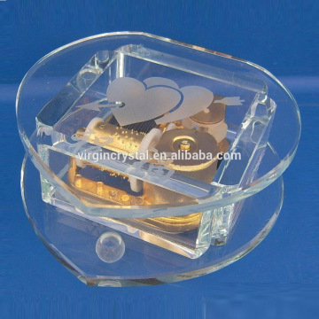 Cheap And High Quality K9 Crystal Heart Music Box For Wedding Favors