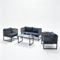 All-Weather PE Rattan Modern Outdoor Lounge Sofa with Durable Cushioned Comfort for Courtyard Leisure Spaces