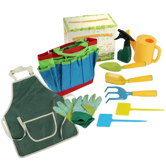 Comprehensive Gardening Set Tool Kit for Kids: STEM Learning with Tote Bag, Spade, Watering Can, Rake, Fork, Trowel, and Gloves
