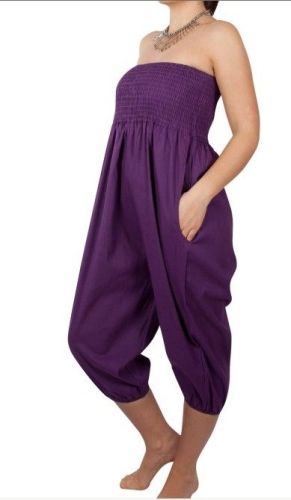 Purple Summer Women Jumpsuits And Rompers , Eco-friendly Trousers