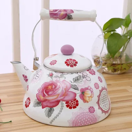 Enamel Kettle, Enamel Teapot, Porcelain Enamelware, Enamel Teapot