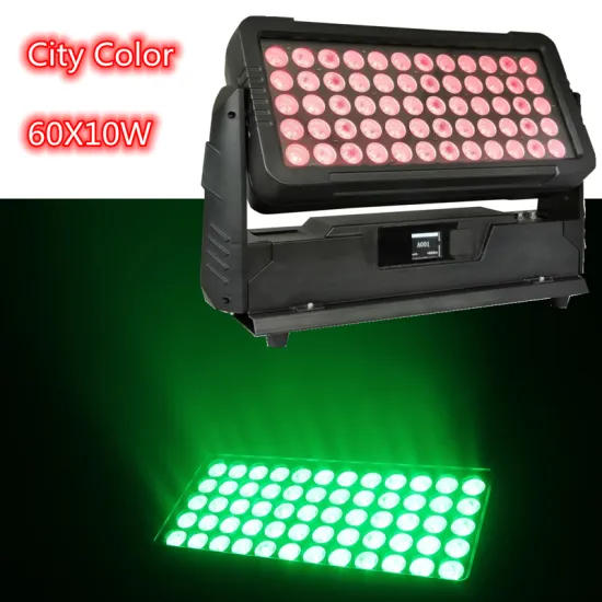 60x10W RGBW LED Wall Washer for Outdoor Building Projection with Rainbow Effect