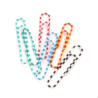 Zebra Color Paper Clips, 33mm, Assorted Vinyl Jumbo 100pcs per Box