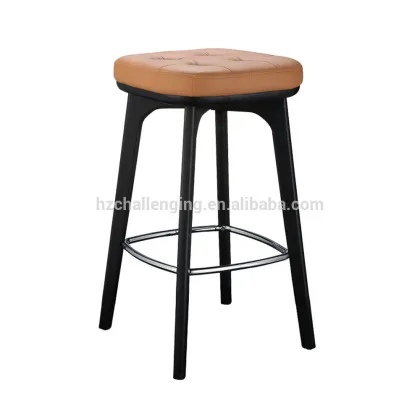BS008A Leather wood bar stool