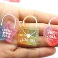 Gradiënt Pretty Girl Heart Lock Key Resin Charms Ambachten Plaksteen Cabochon Scrapbooking Voor Versieringen Diy Accessoires