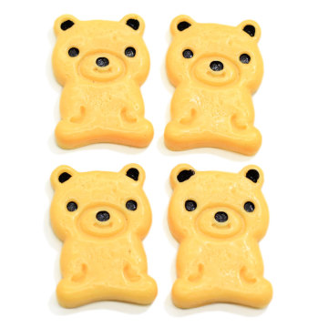 18*25MM Cartoon Bear Biscuits Cookies Dessert Resin Flat back Cabochon Miniature Dollhouse Food Art Supply Decoration