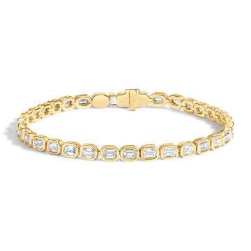 Elegant 18k Emerald Lab Diamond Tennis Bracelet