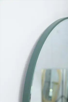 30Inch Round Green Metal Frame Circle Wall Mirror